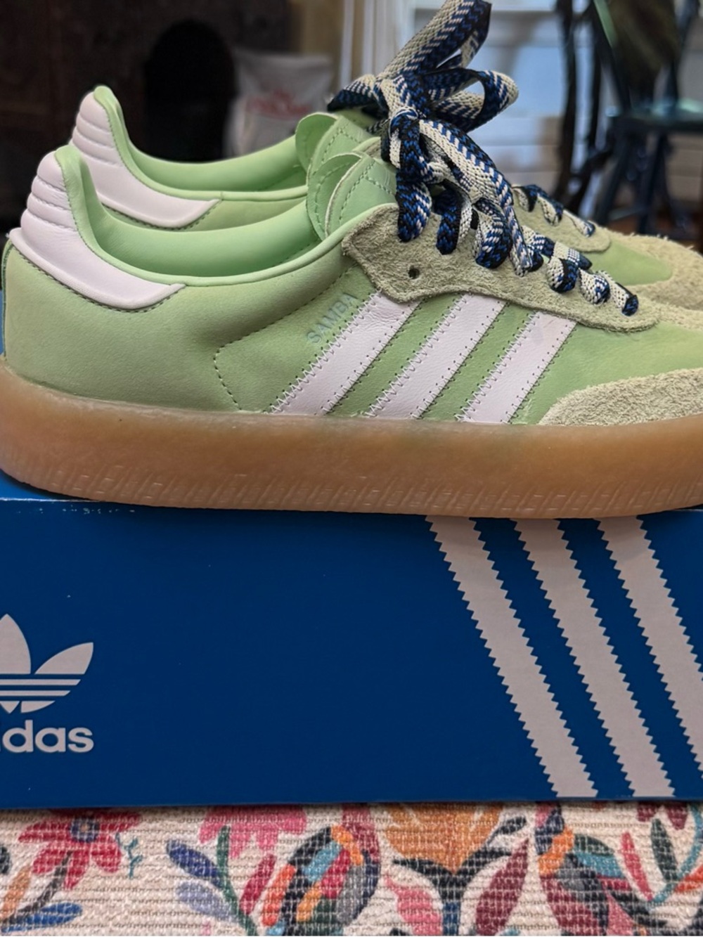 adidas Light Green & White Gum Sole Sneakers